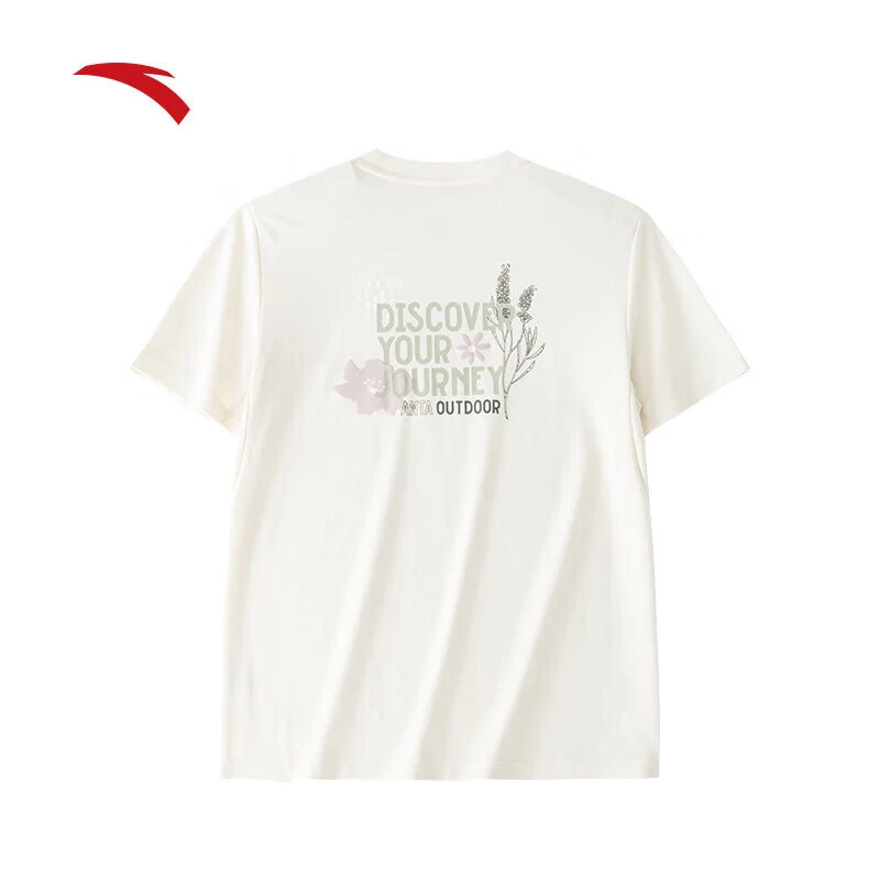 安踏冰感优可丝短T女2025春夏户外露营短袖针织衫