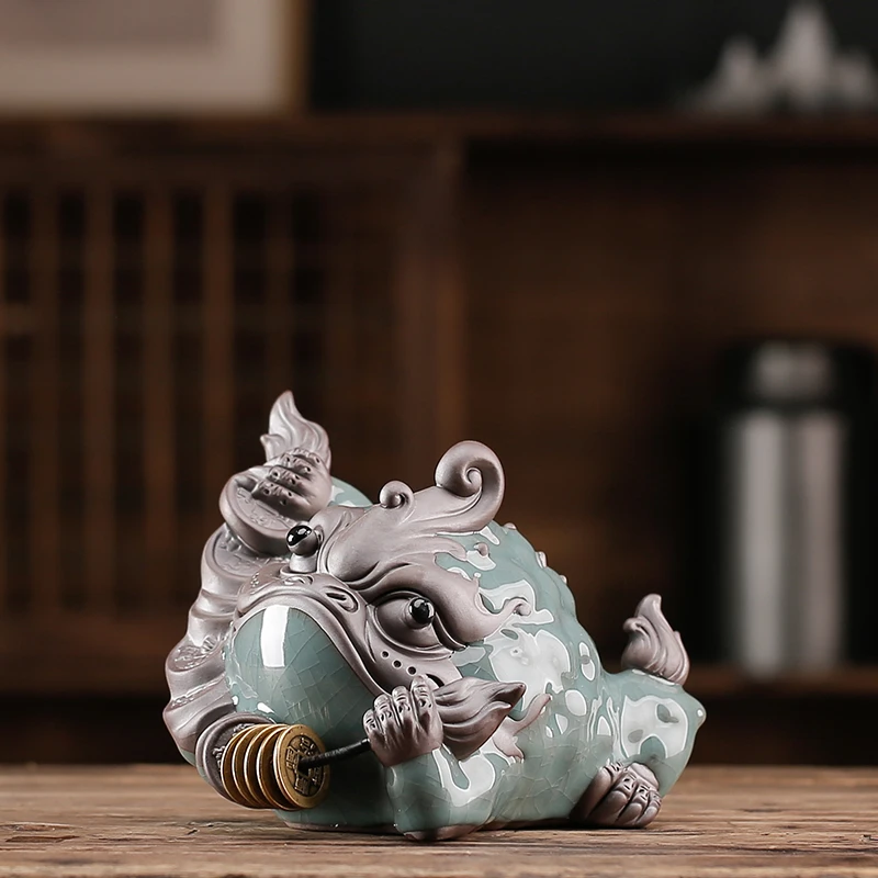 当代 金蟾茶宠摆件精品蟾蜍茶玩茶桌茶盘功夫茶道配件茶台摆设品