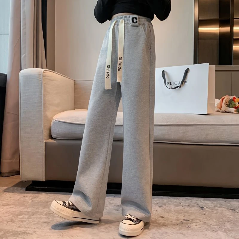 女童外穿春秋宽松显瘦女大童裤子休闲裤10到12岁儿童直筒裤秋季