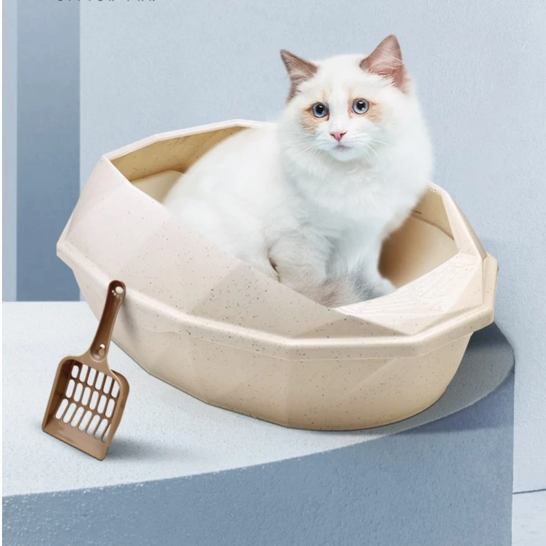 猫砂盆小号钻石围栏半封闭防溅射猫砂盆猫厕所猫砂盆