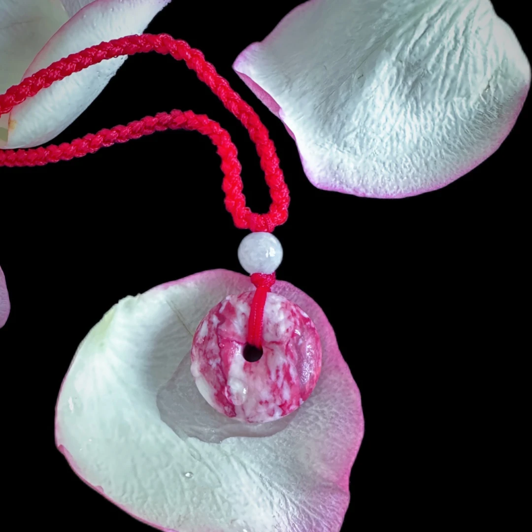 天然辰砂天然辰砂 平安扣吊坠 原产地直采