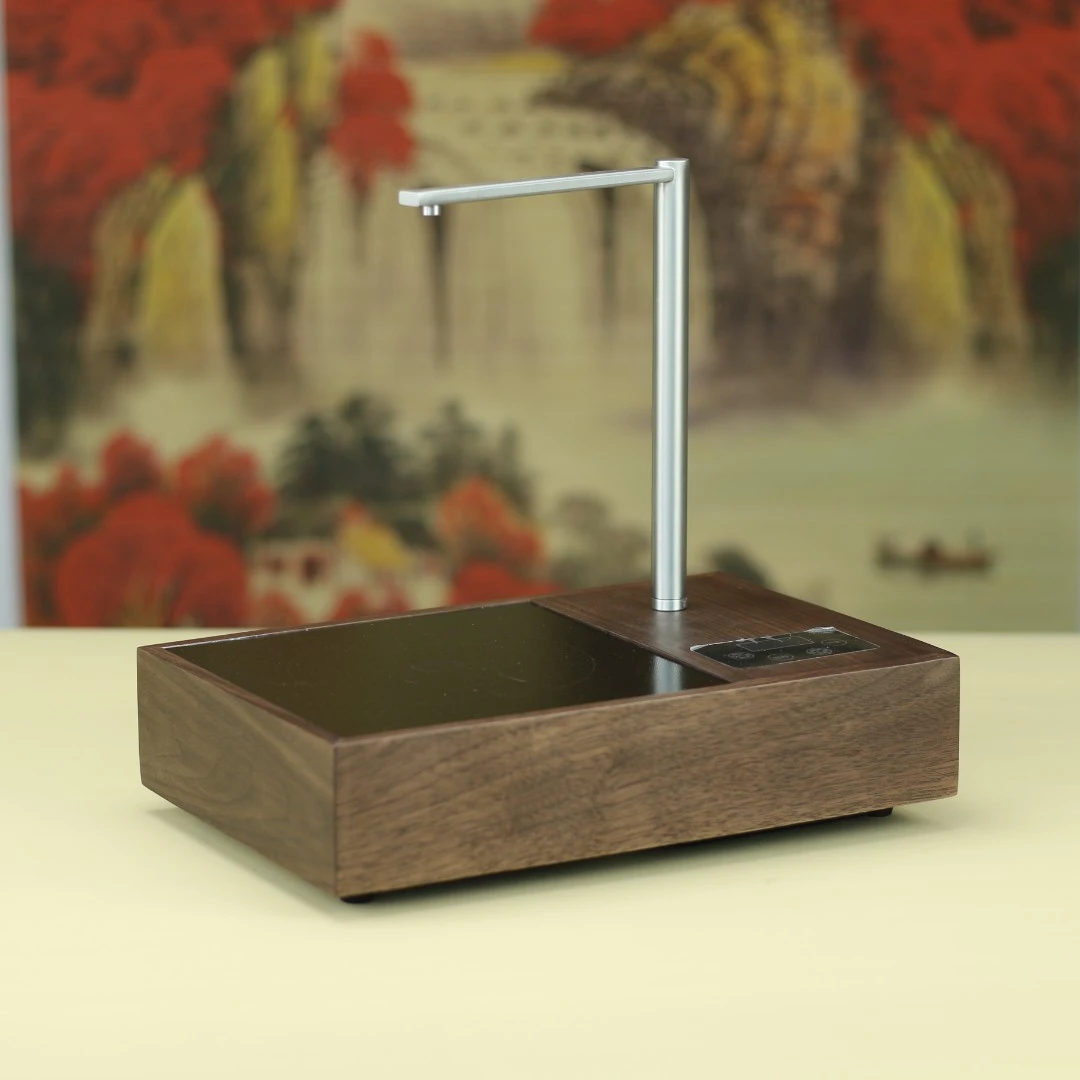 翊博1300瓦家用胡桃木电陶炉创意台式直角上水泡茶烧水炉厂家直销