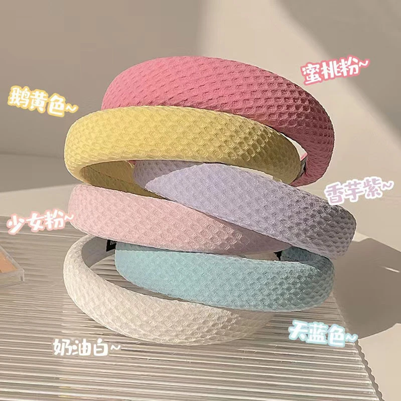 非金属布艺发饰 糖果色发箍甜美百搭海绵头箍