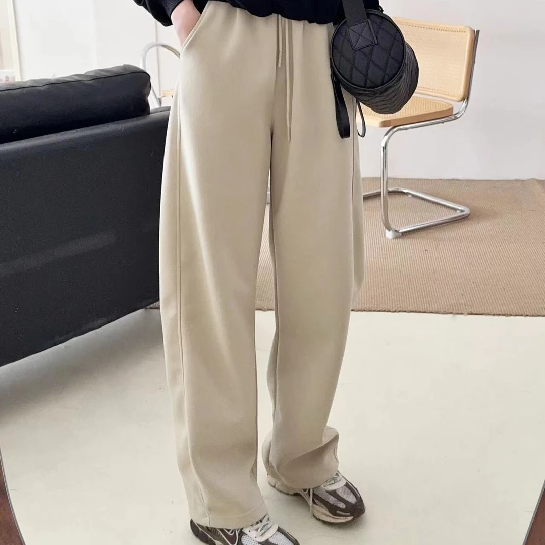 24年新款（春款）韩版气质慵懒风高级显瘦垂感窄版香蕉裤垂感直筒裤