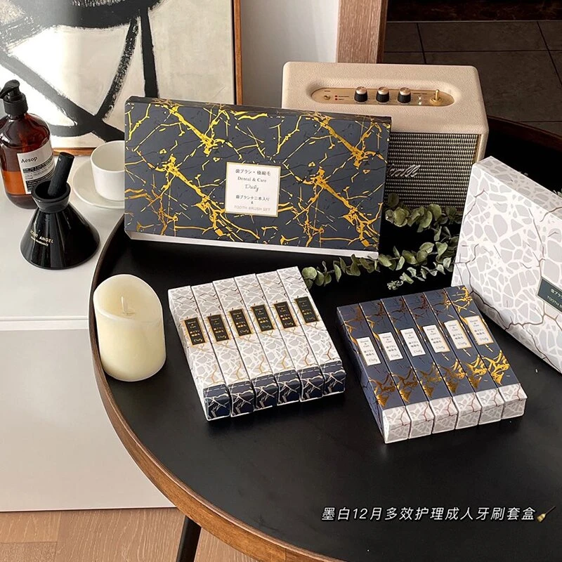JCLEANINC/洁克琳【外贸原单】墨白多效护理牙刷成人宽头软毛牙刷
