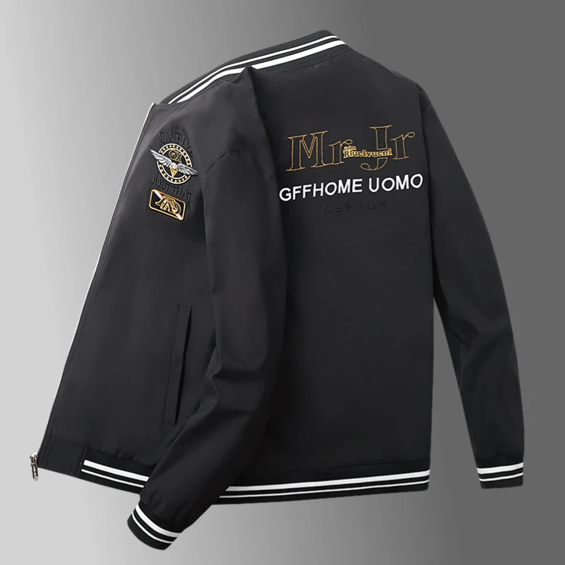 春秋季新款男士休闲外套棒球服韩版潮流翅膀刺绣飞行夹克直销