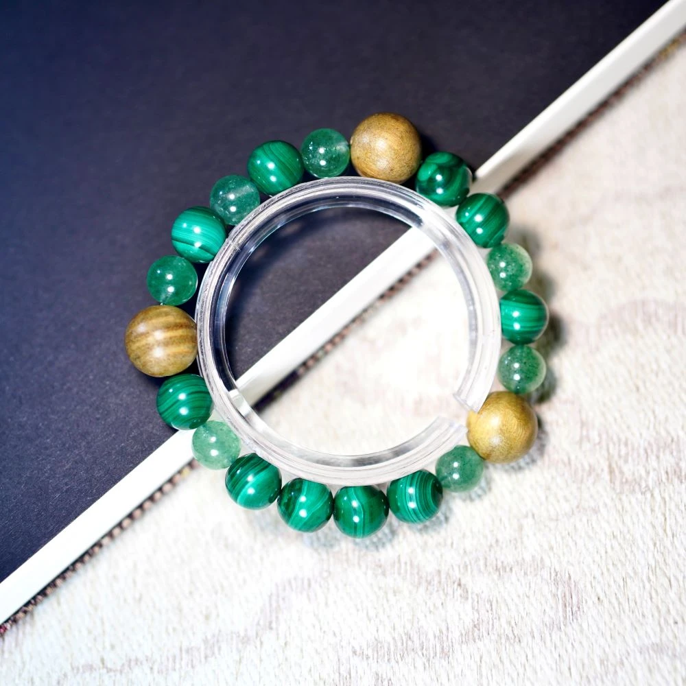 非金属木质手链 木行时尚手串绿色单圈