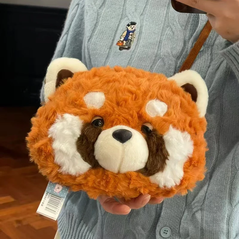 可爱小熊猫单肩包玩偶毛绒玩具公仔抱枕包包布娃娃送女孩生日礼物