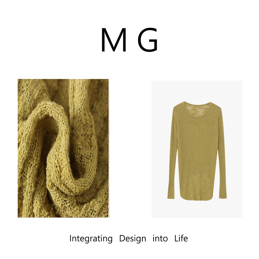 【层次上衣】MUAN定制气质前长后短针织衫上衣女JJ-1020