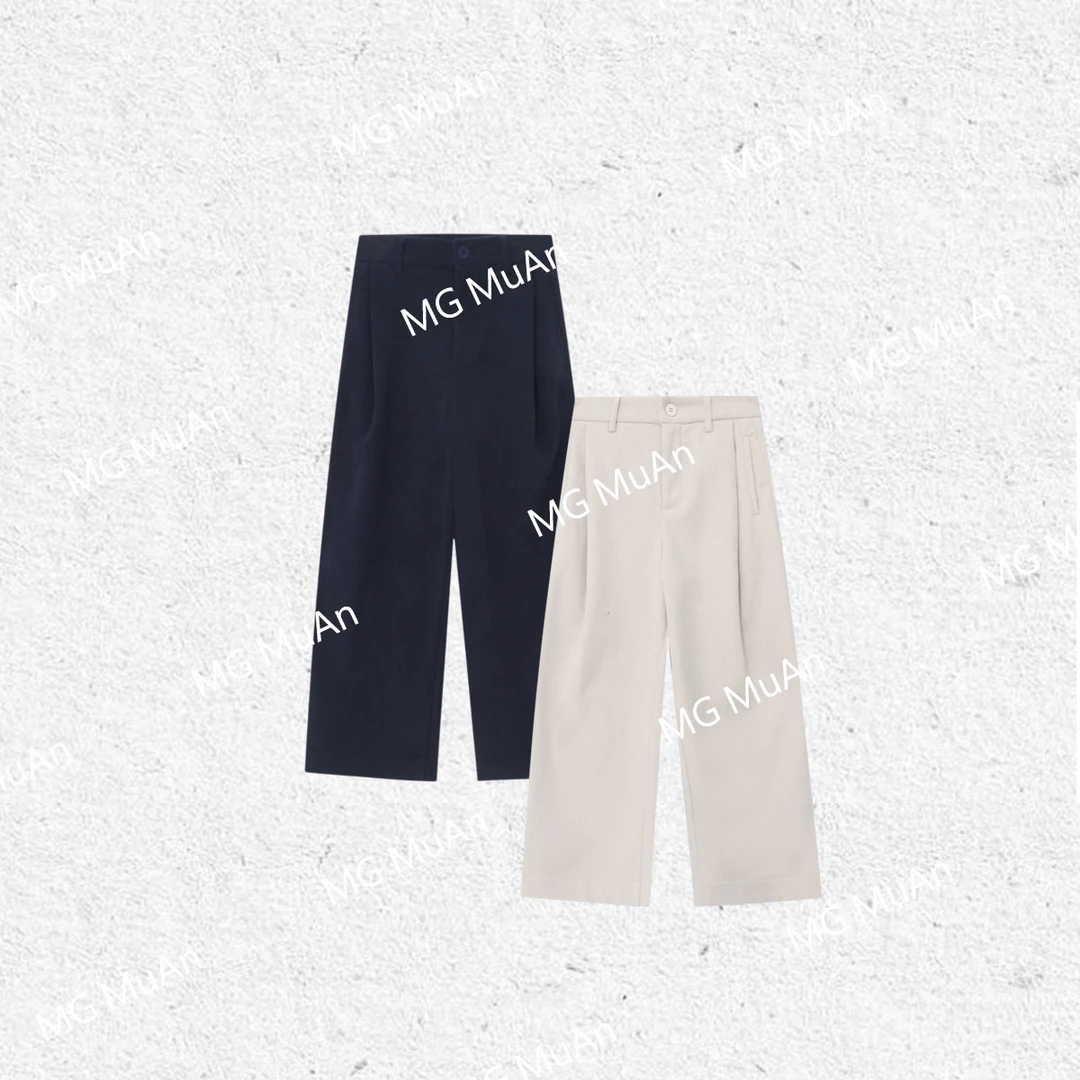 木小妹MUAN：《伦敦老钱裤》宽松高级百搭九分裤长裤阔腿裤MG-F1690