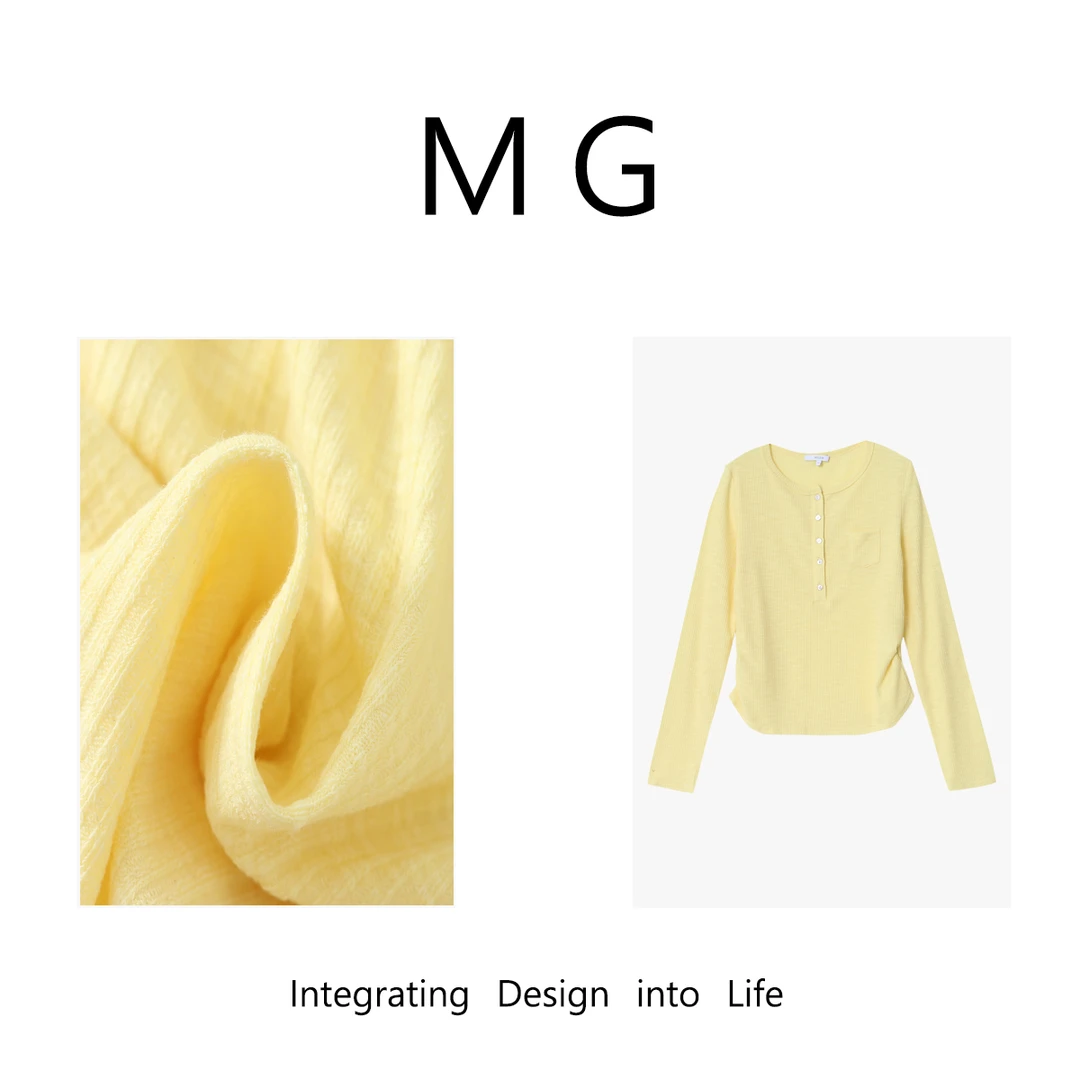 【MG】糖果上衣  新款定制多巴胺系列长袖圆领打底T恤DS-6805