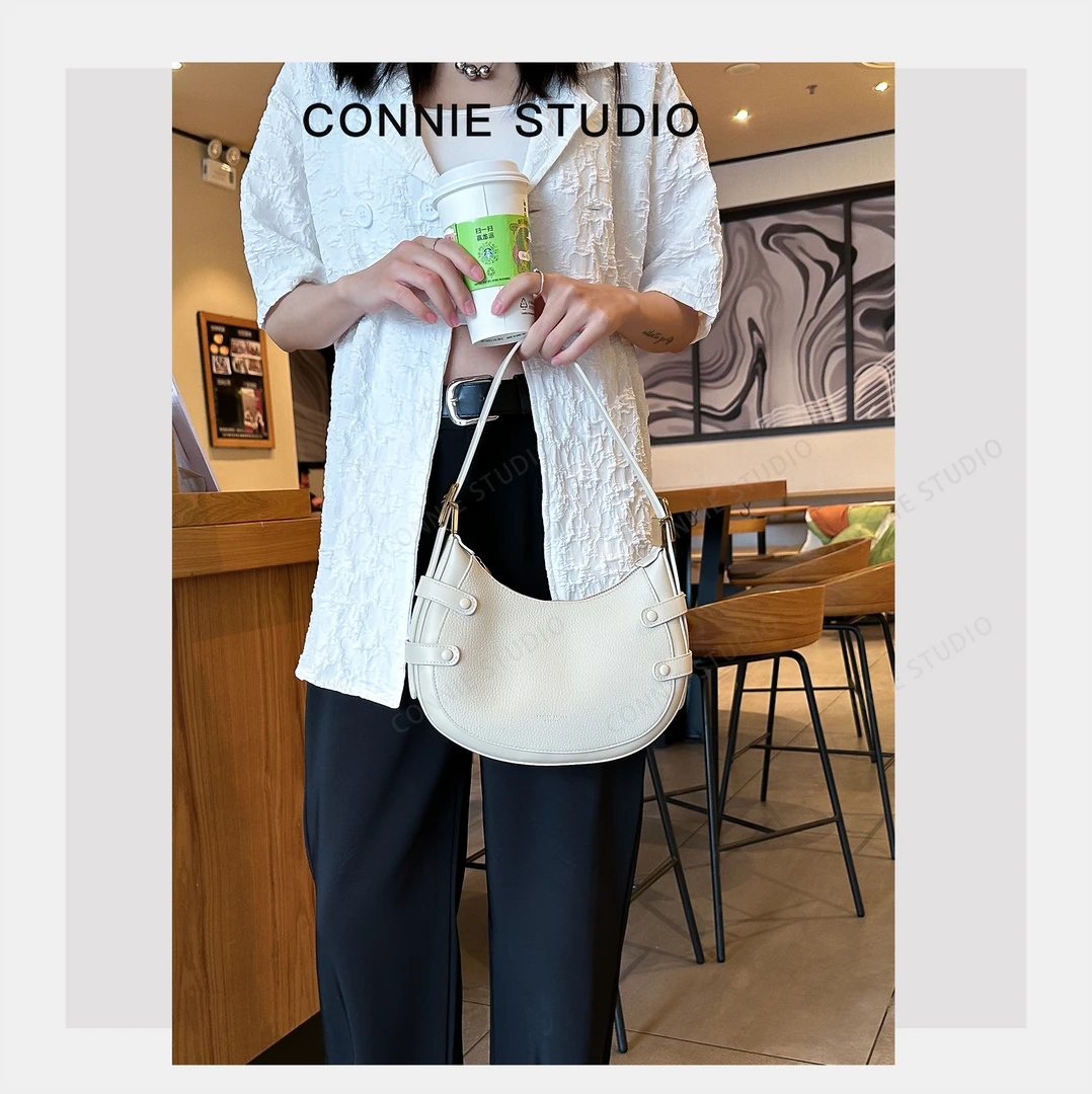 【康妮甄选】女士潮流时尚经典气质手拎单肩包SKL-A0525-白色
