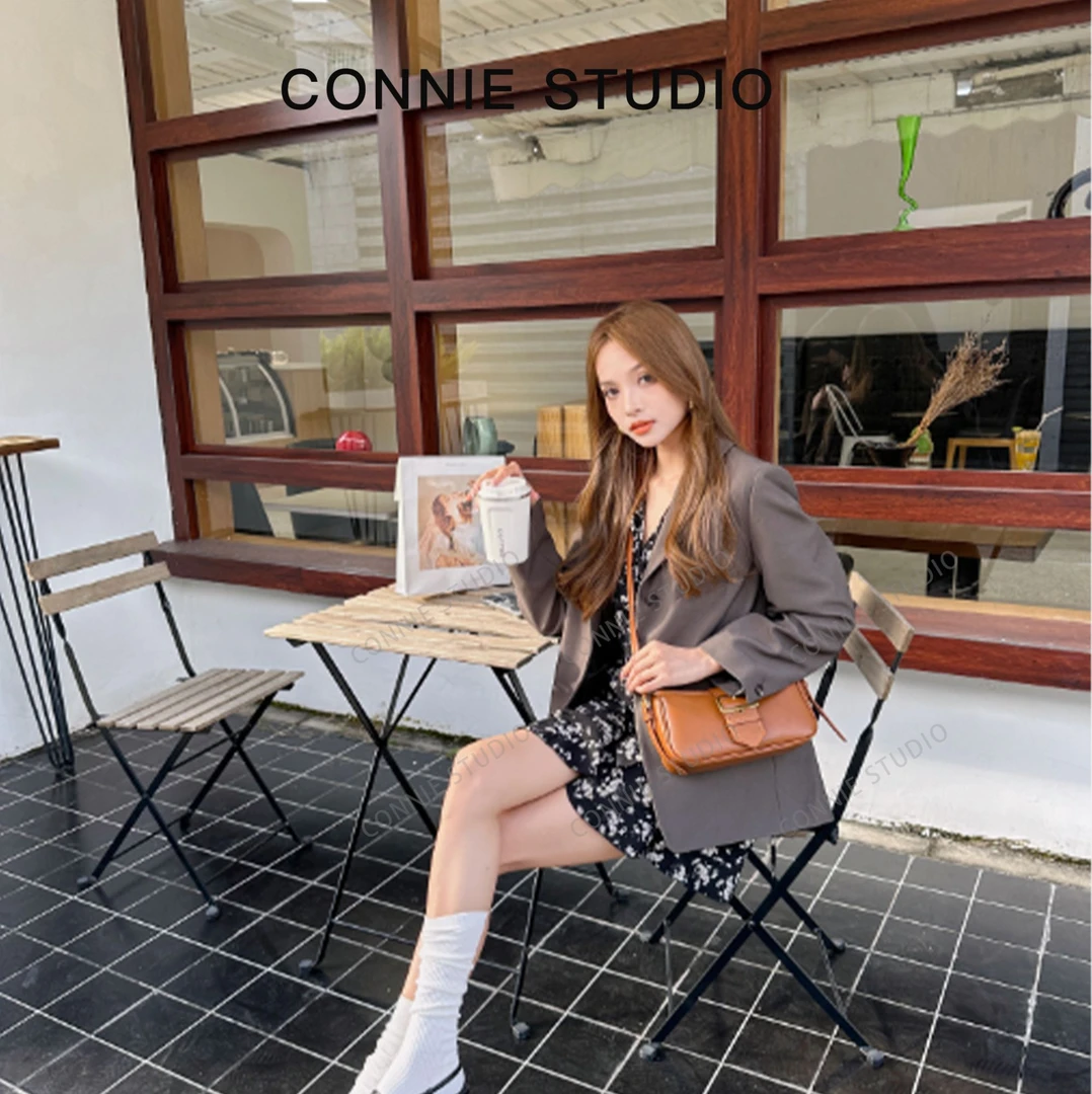 【康妮甄选】女士潮流时尚经典气质手拎单肩包SKL-6918-焦糖棕