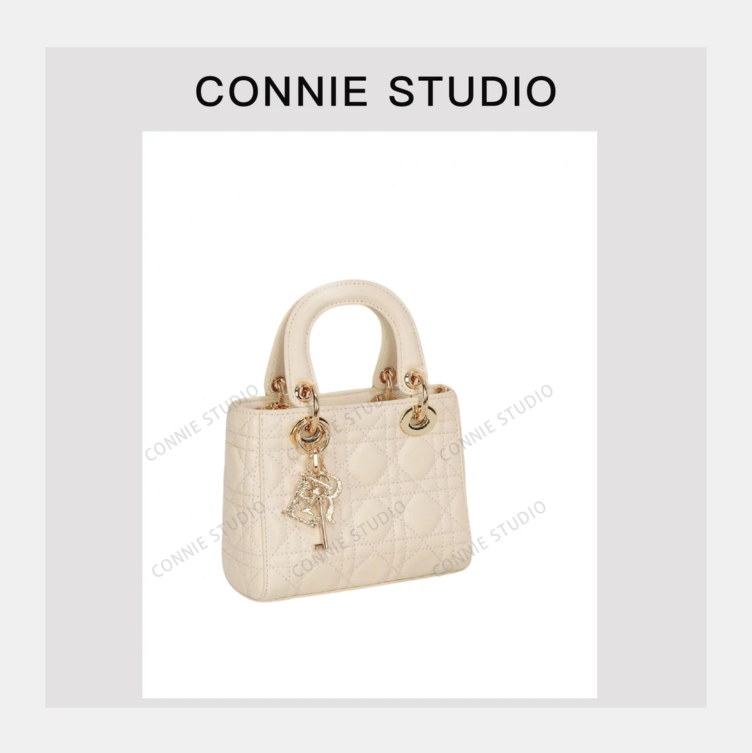 【康妮甄选】女士潮流时尚经典气质百搭手拎包GQ-2682小-米白