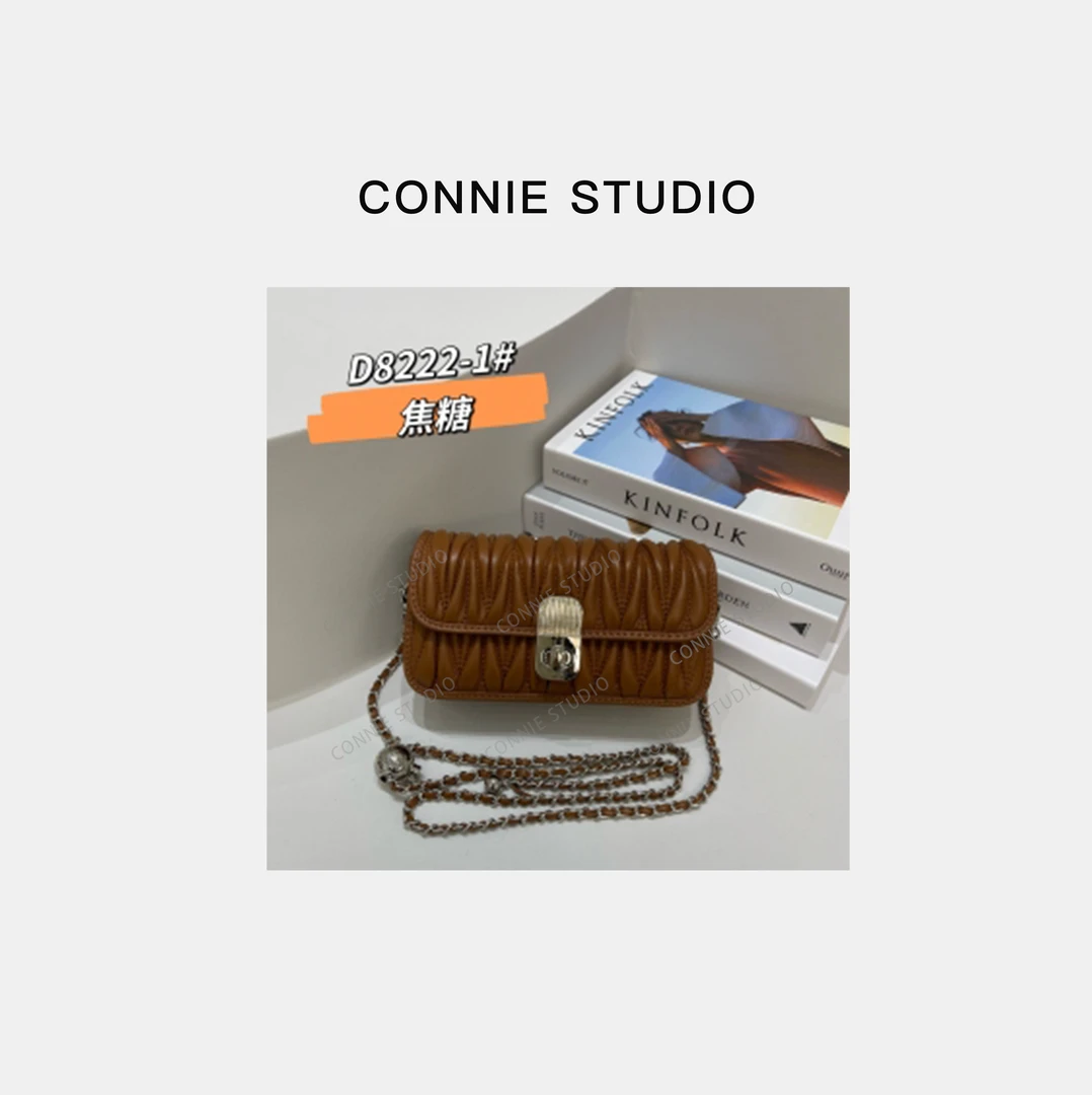 【康妮甄选】女士潮流轻奢气质百搭经典手拎单肩包ZT-D8222-1焦糖
