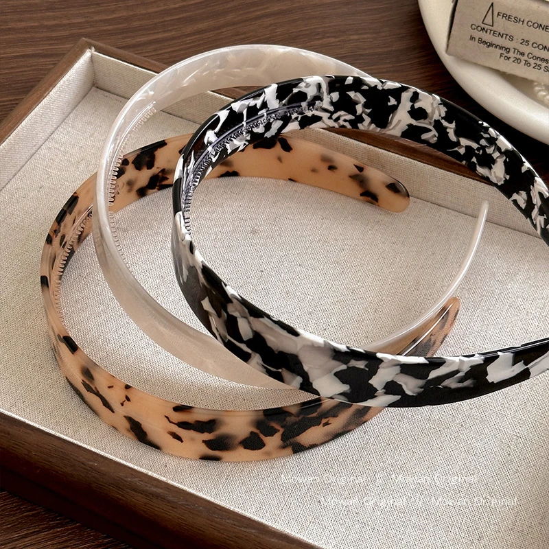 醋酸豹纹发箍女2025早秋新款高颅顶头箍高级感洋气时尚压发卡头饰