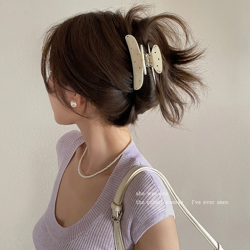 醋酸彩钻发夹头饰女后脑勺抓夹2025新款高级感发卡鲨鱼夹子发饰品