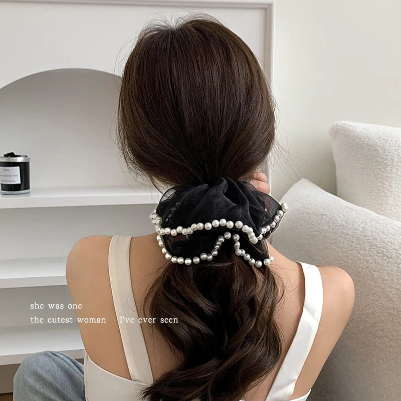 超大号网纱甜美大肠发圈女2025新款头绳扎头发绳丸子头发饰橡皮筋