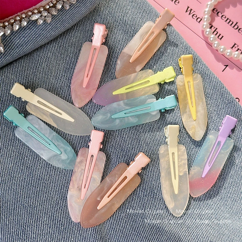 彩色可爱无痕发夹边夹侧边碎发刘海夹前额发卡头饰精致小夹子发饰