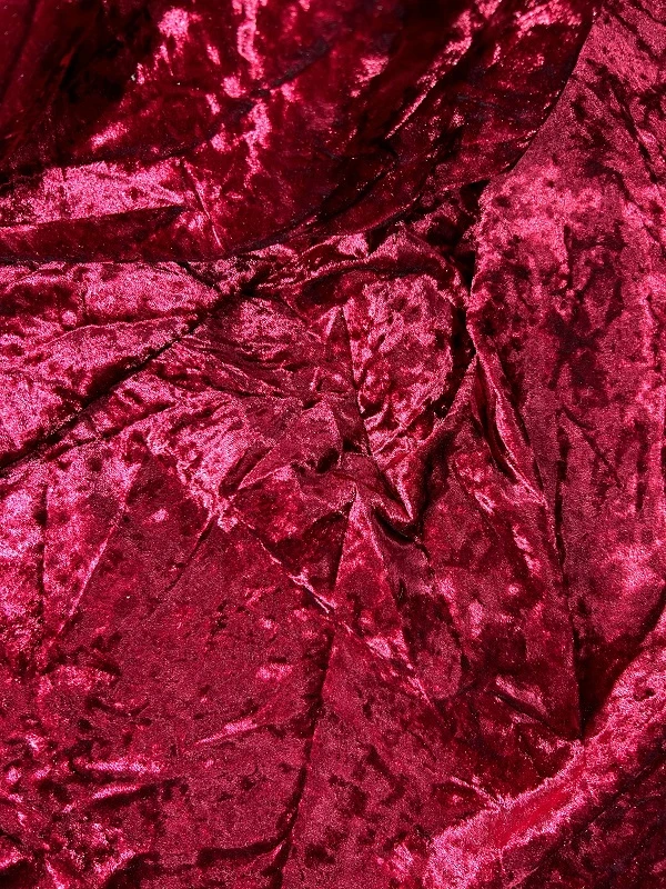 《一米布业》砖石冰花绒酒红色面料