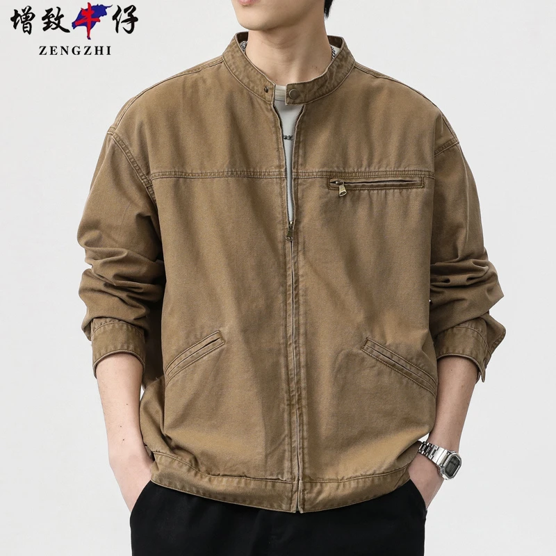 ZENGZHI/增致牛仔男装休闲夹克复古美式工装上衣潮流早春帅气百搭