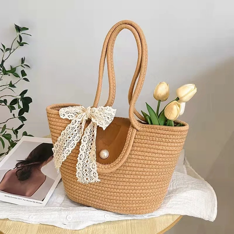 珍珠皮坎单肩新奇家用好物手工时尚可爱户外收纳袋简约大容量包包