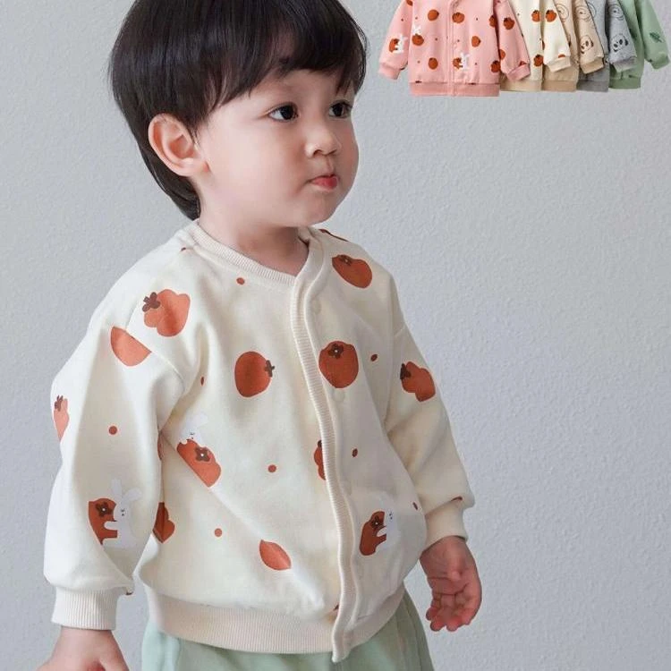春秋季儿童外套男女宝宝卡通上衣小童卫衣外出服婴儿棉质开衫1-3