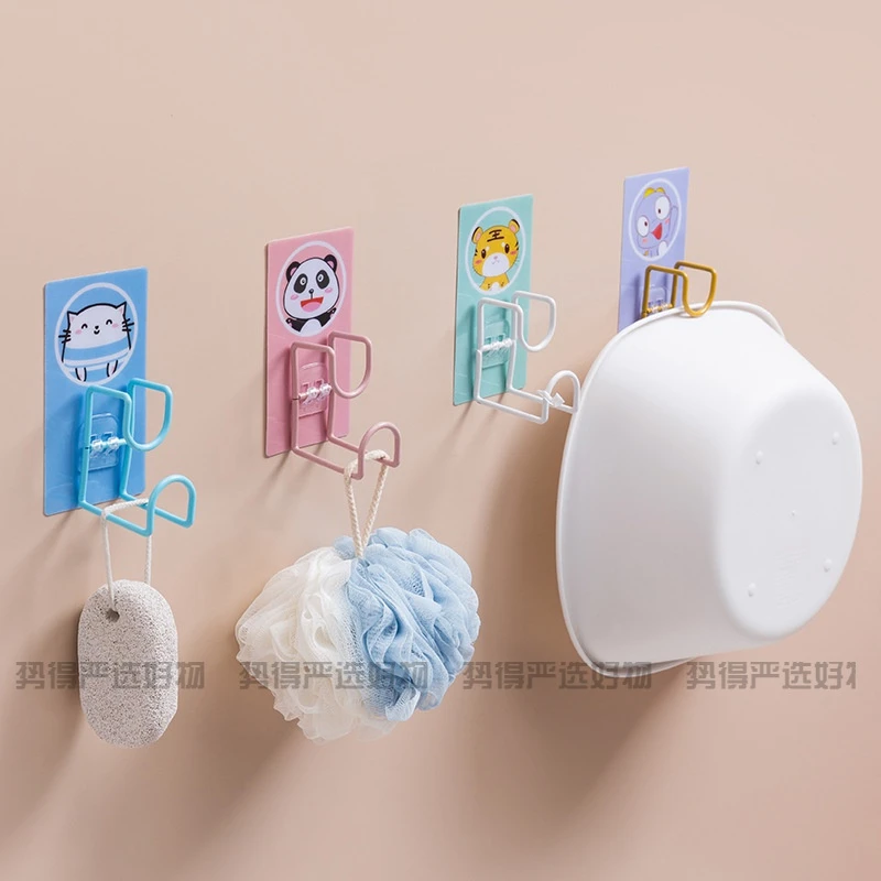 【2个/9.9)】卡通脸盆架挂钩 不锈钢免打孔脸盆架挂钩