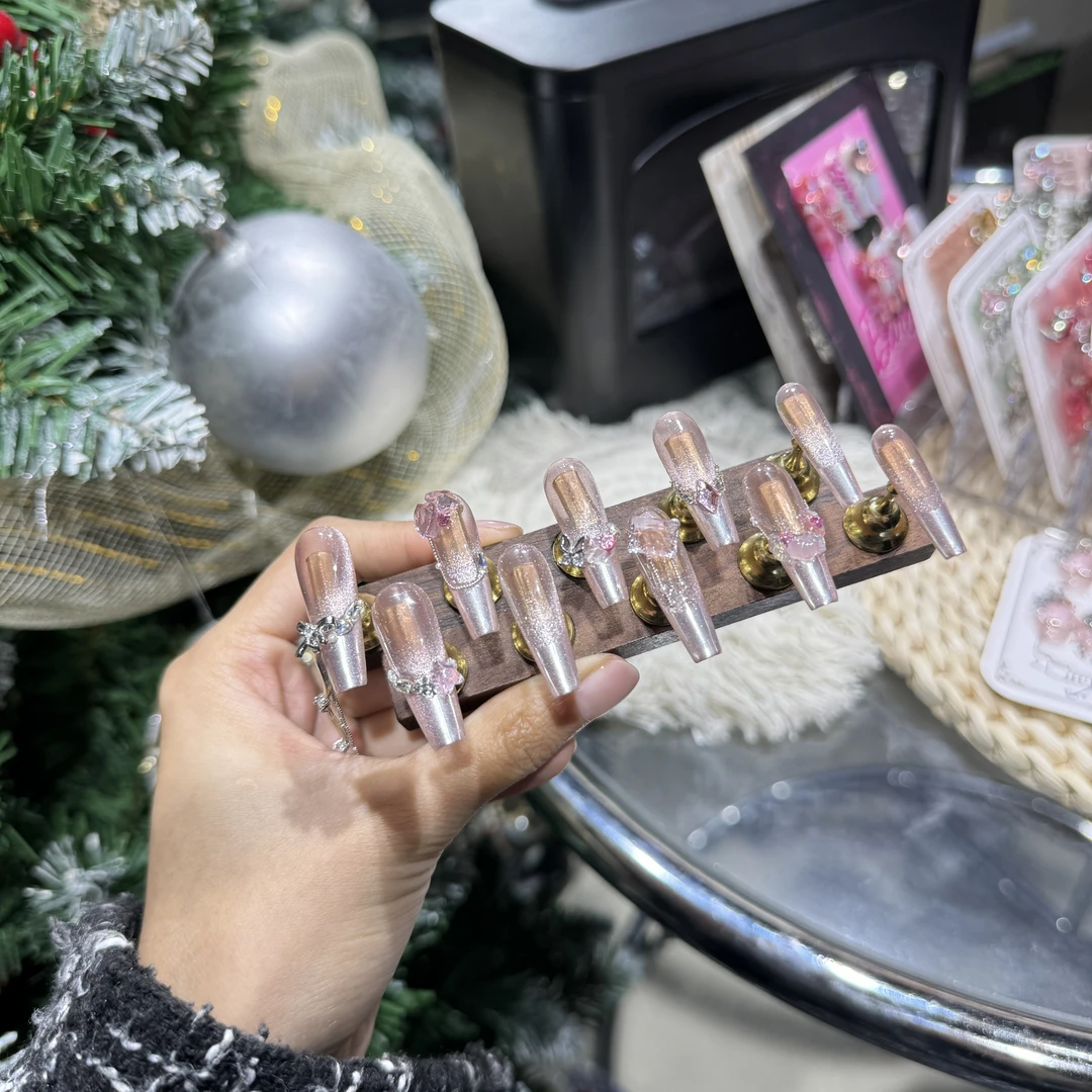 《粉链子》JIUJIU系列纯手工穿戴甲可拆卸美甲贴片
