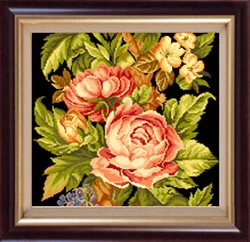 山茶花  双线半针材料包  尺寸：45*45