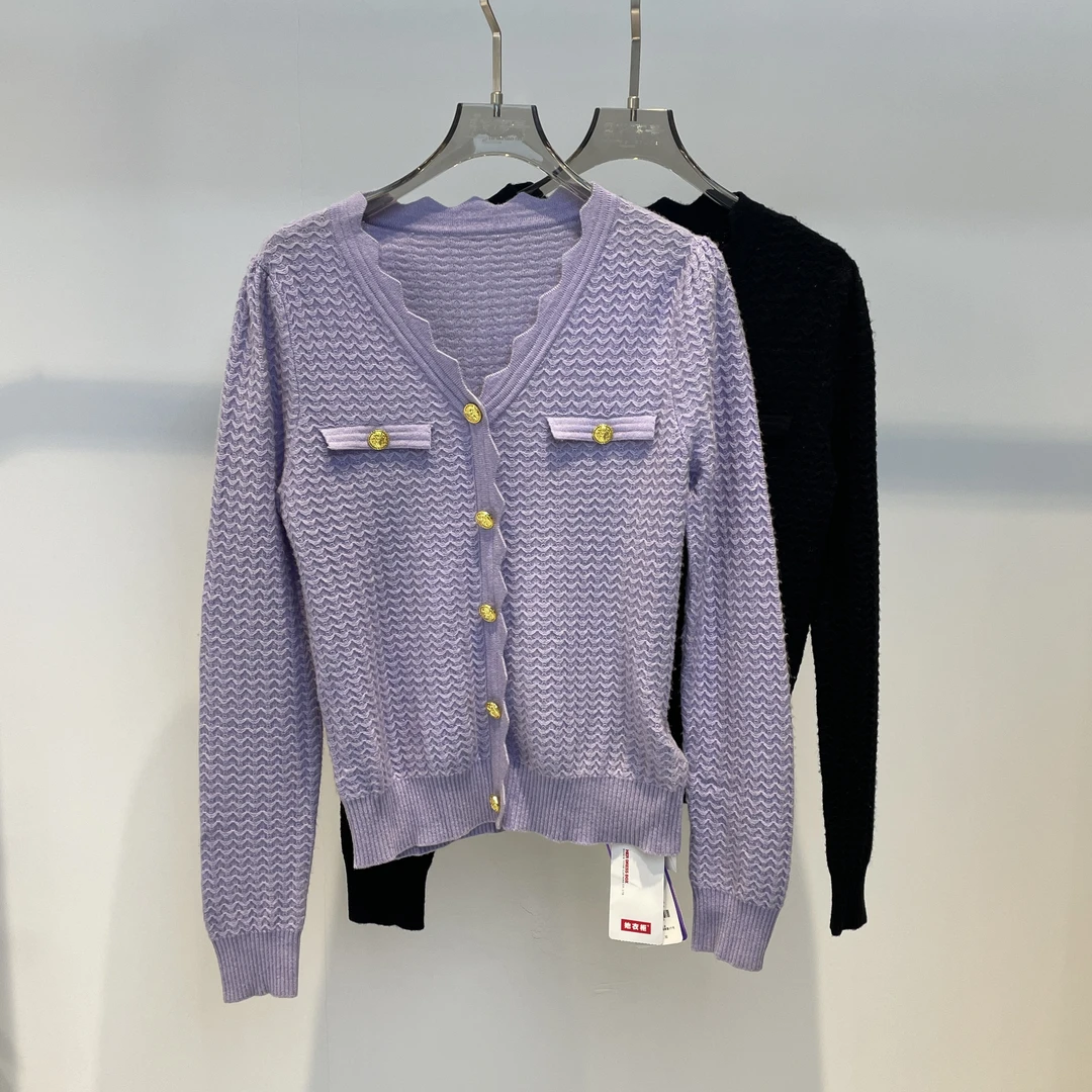 【白菜良品】秋季女士V领长袖休闲毛针织衫1241200309233