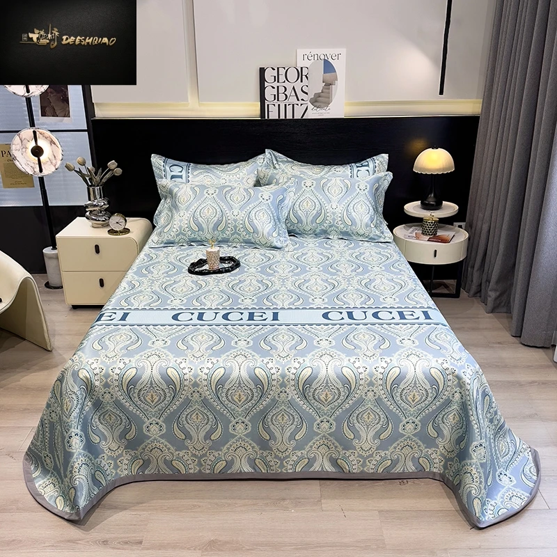 DEESHQIAO/德桥2025夏日柏林设计师凉感冰丝凉席三件套通用大尺寸