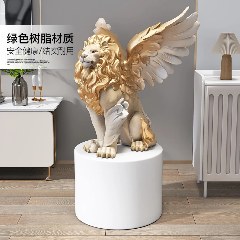 简约轻奢狮子客厅落地摆件开业乔迁办公室展厅门店摆件摆件工艺品