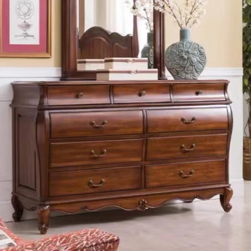 美式经典九斗柜收纳柜餐边柜家用斗柜储物进门玄关柜140*45*96