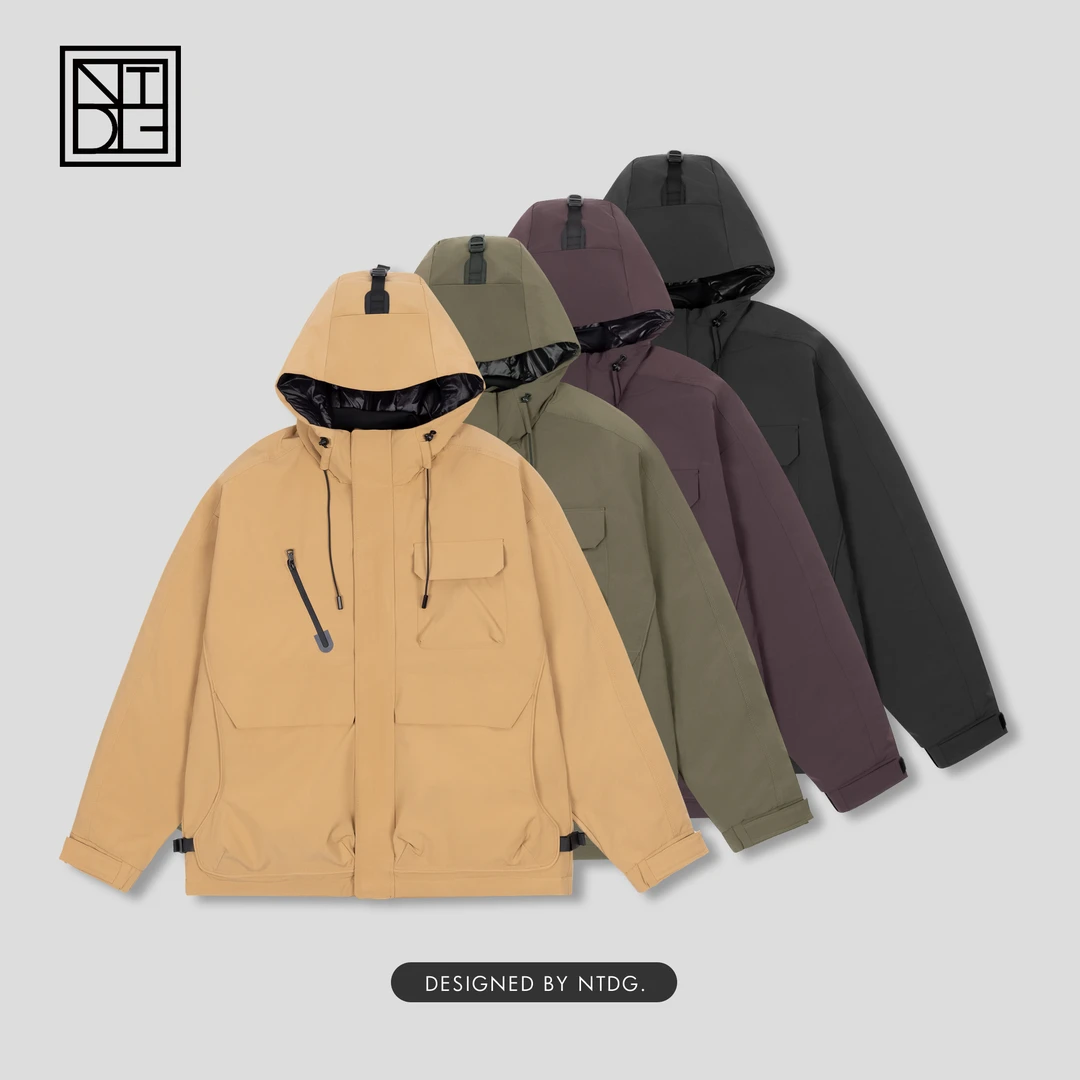 冬季90白鸭绒城市户外轻工装冲锋衣连帽羽绒服VVD8816