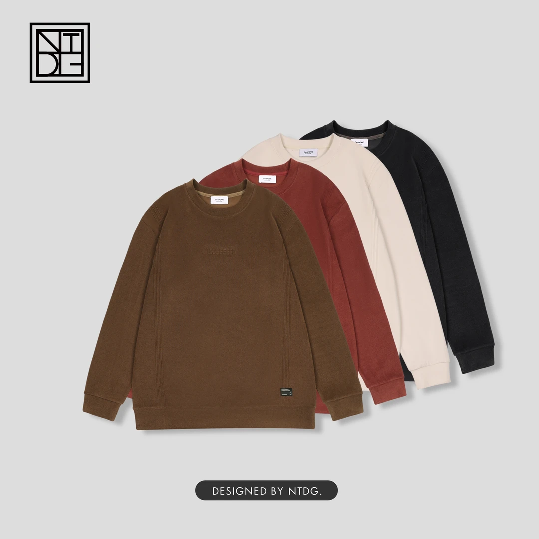 秋冬云感亲肤绒防静电百搭圆领纯色打底卫衣95160