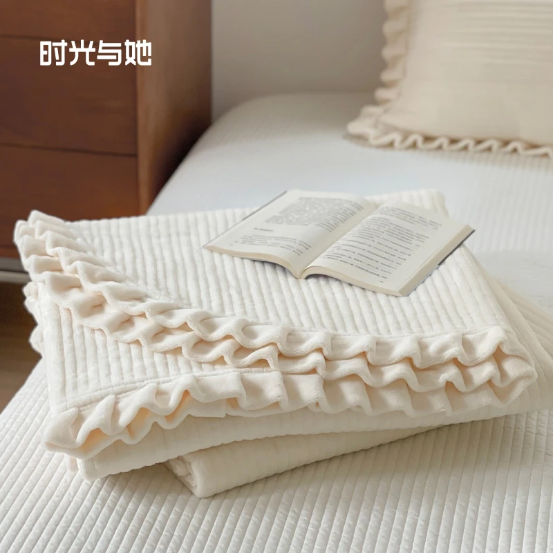 加厚丨牛奶绒床盖冬季夹棉绗缝防滑加厚保暖卧室法兰绒珊瑚绒床单