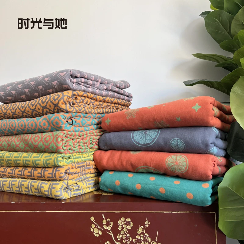 断码清仓丨全棉色织双层纱提花四件套被套纯棉床单柔软厚床上用品