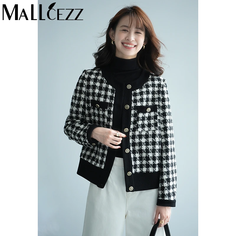 mallcezz/麦呈棋盘格纹小香风外套23CT022