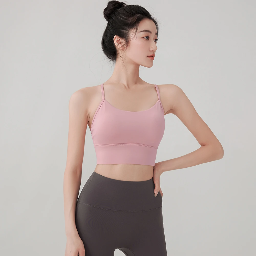运动背心女跑步防震外穿训练健身文胸吊带上衣美背瑜伽服内衣bra