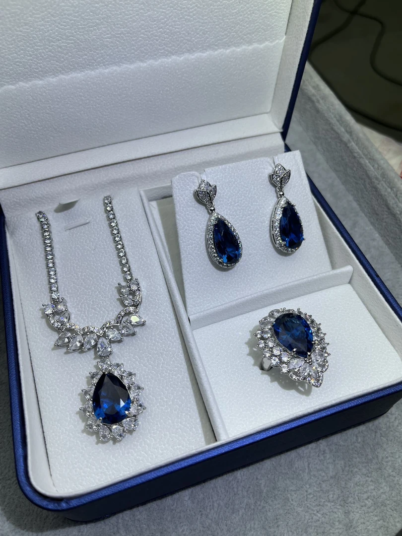 （优雅与华丽）璀璨闪耀K012套装项链戒指耳钉
