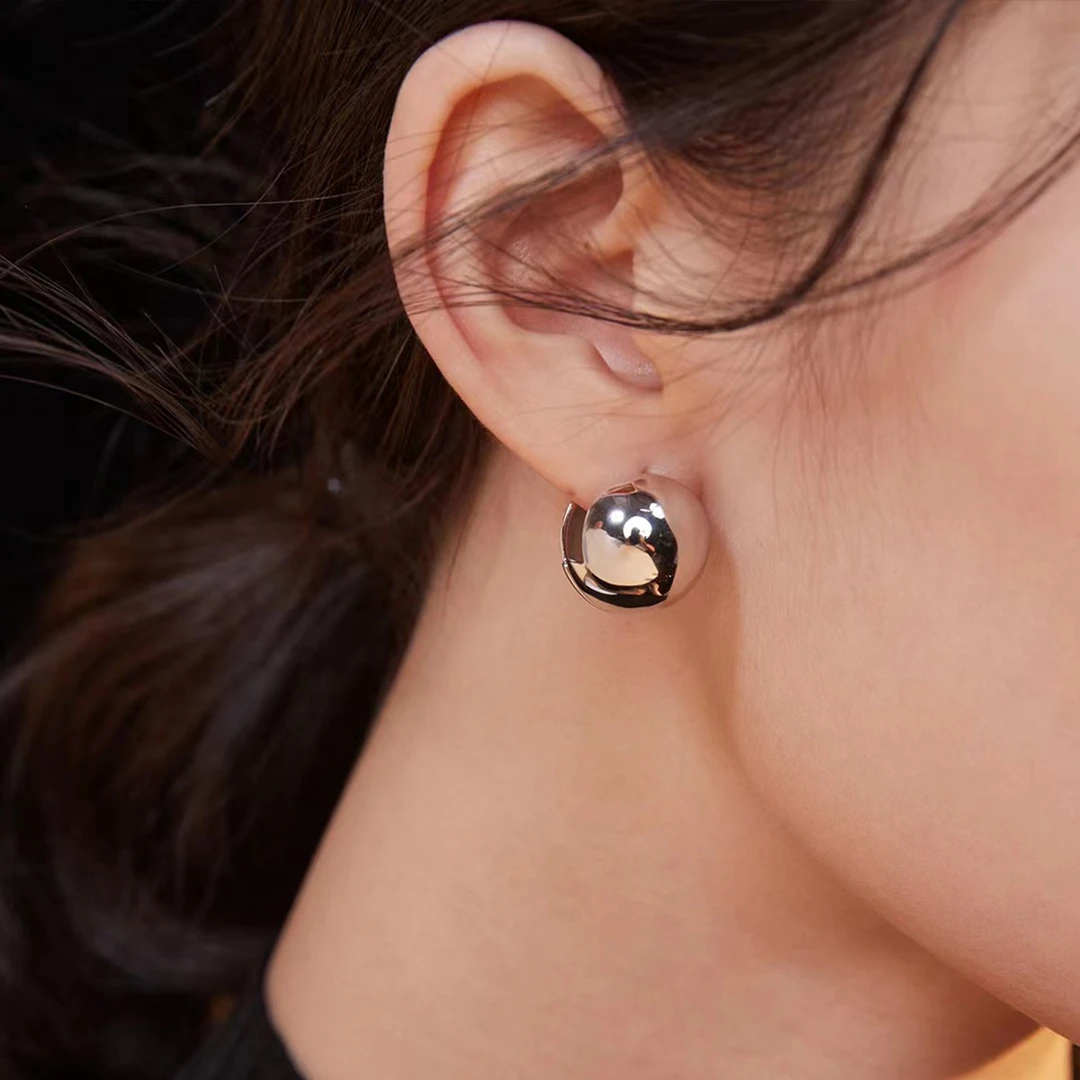 925银耳饰 【球球耳扣】E015  原创设计师耳环个性轻奢时尚