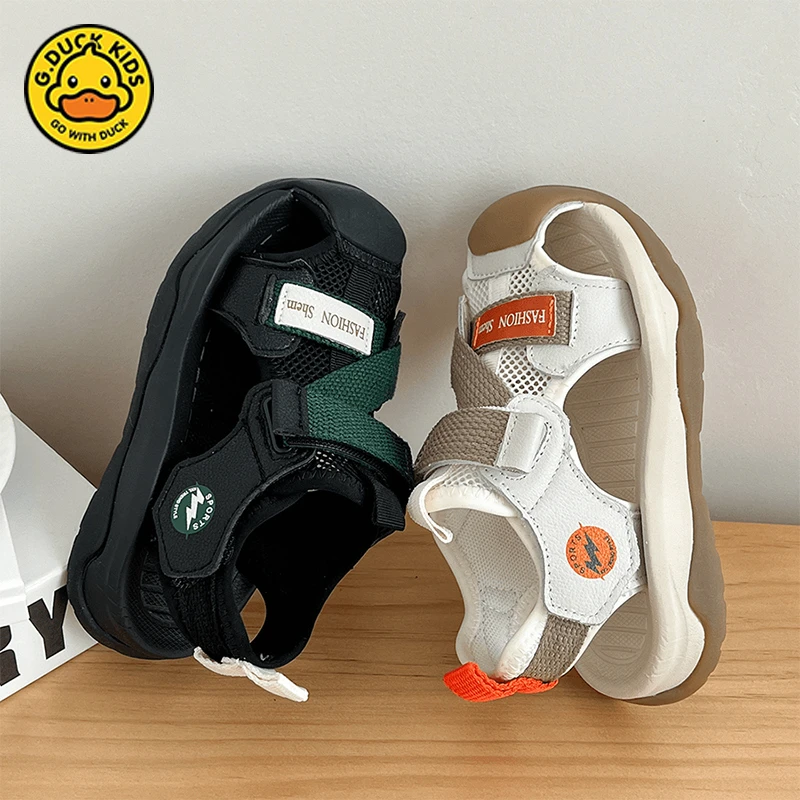 G.DUCK小黄鸭幼儿园男童凉鞋2024新款夏季儿童中大童运动包头软底