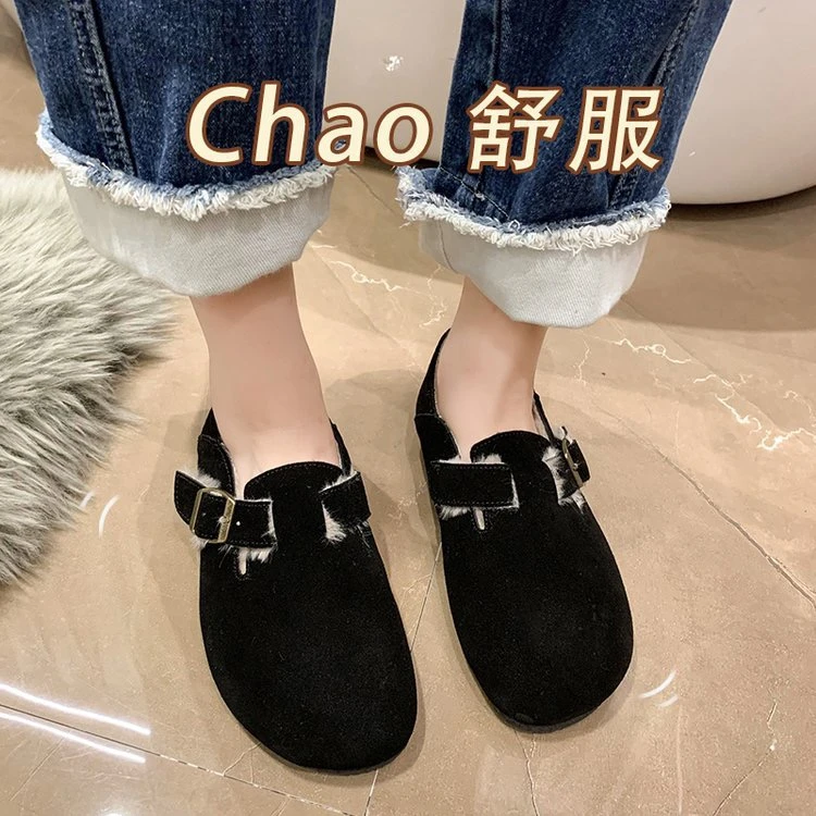 588新款勃肯包头女鞋乐福一脚蹬平底女单鞋