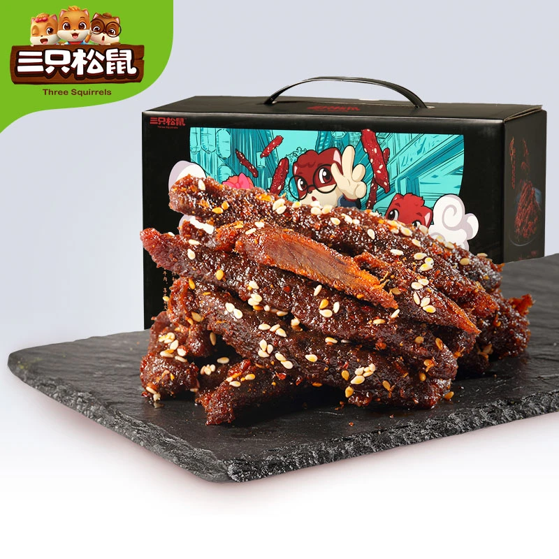 热卖【三只松鼠_蜀香牛肉/麻辣味/420g】麻辣牛肉零食传统卤制