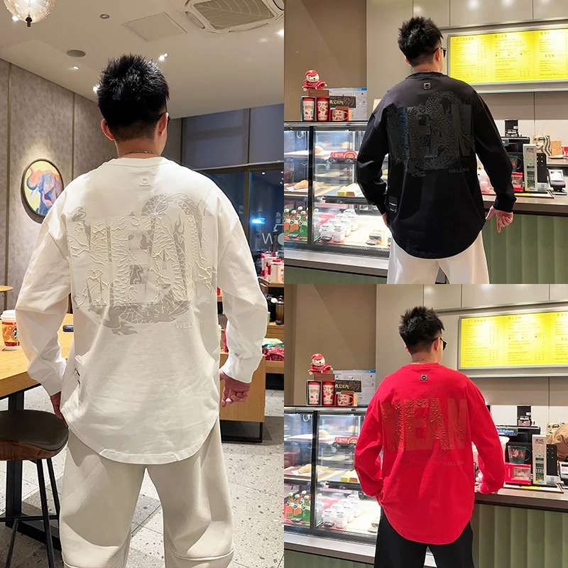 LKT.NINE39200龙年加厚重磅国潮卫衣男年会秋冬宽松本命年红长袖