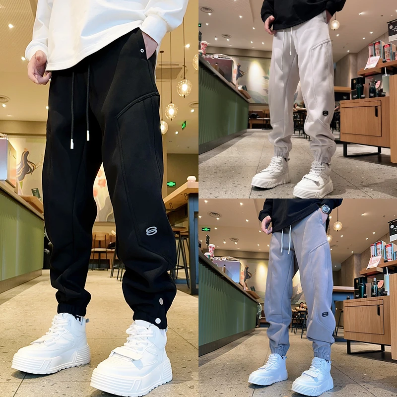 LKT.NINE重磅卫裤男款秋冬季加厚宽松休闲长裤束脚裤运动潮流男裤