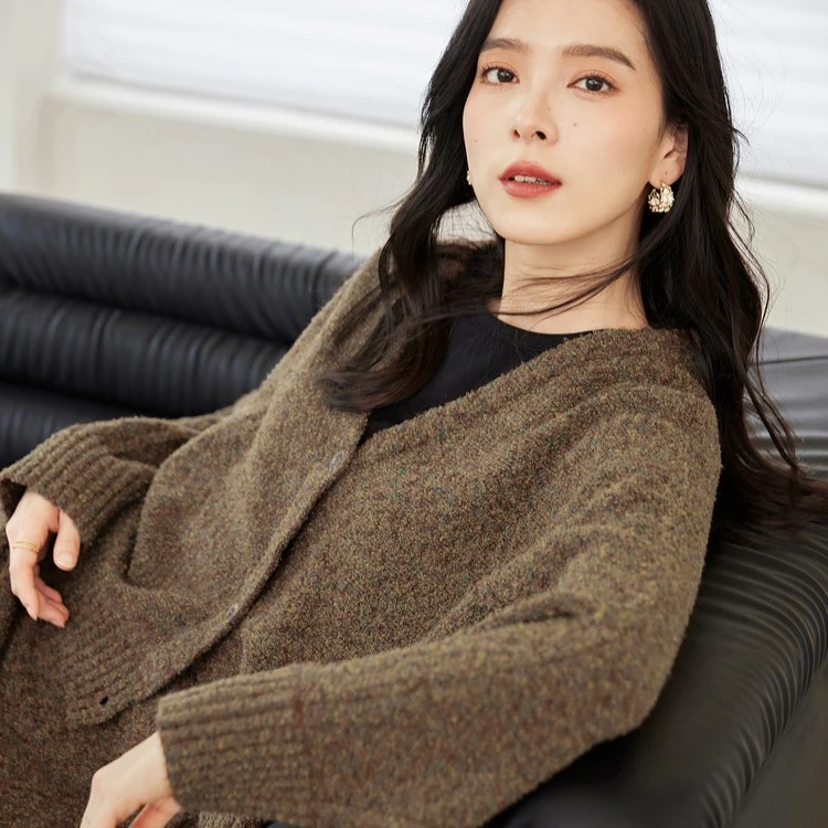 【李不了】D01对白毛衣针织套装女秋冬美拉德流行两件套DDZ052