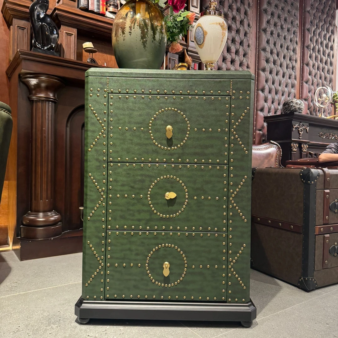 三斗柜美式复古大容量客厅卧室家用 长68宽48高98cm