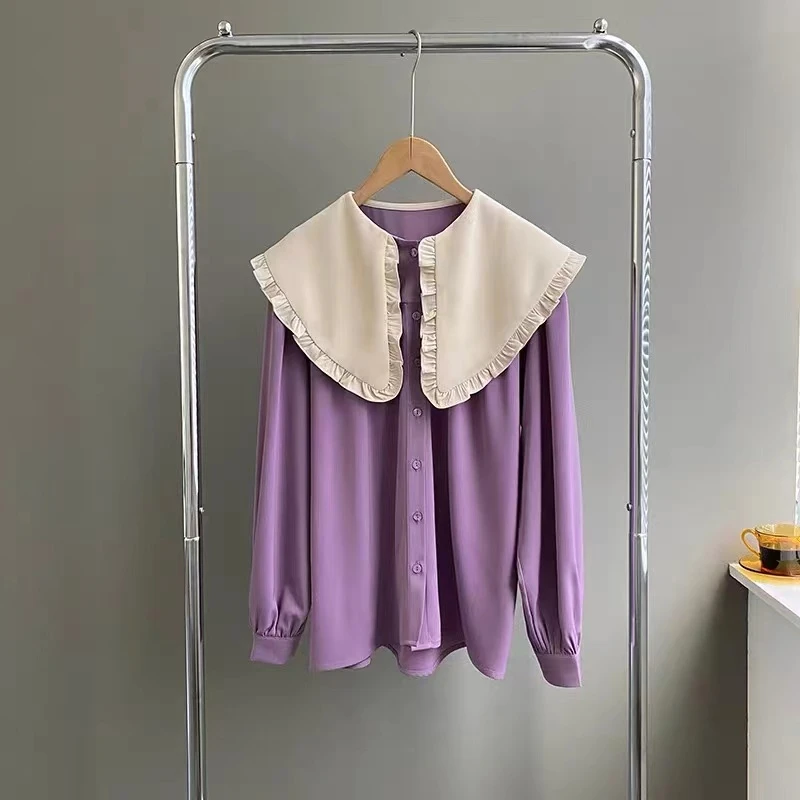 设计感时尚减龄大娃娃领衬衫B4-6